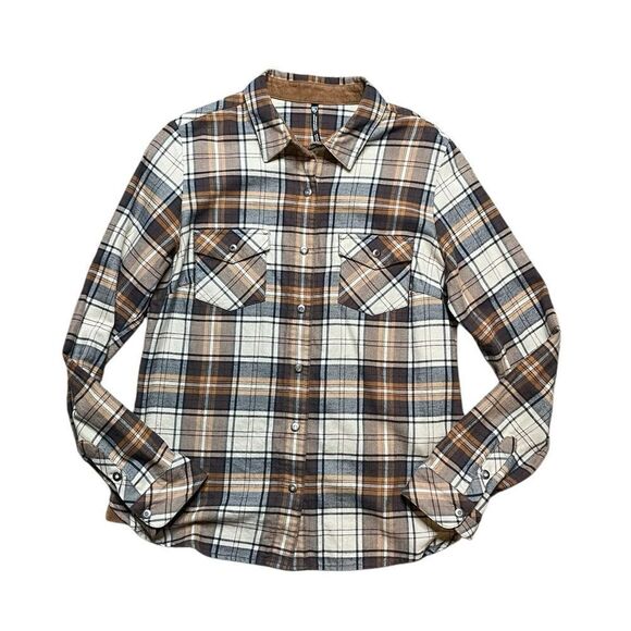 KUHL Tess Flannel Brown Plaid Size Small - Picture 2 of 8